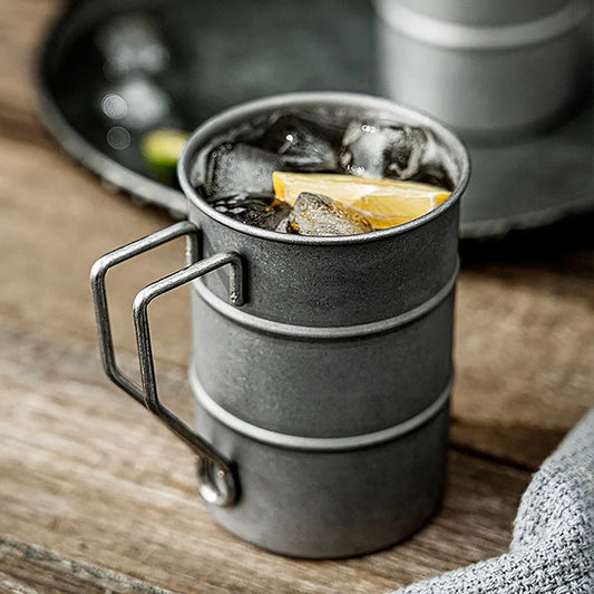 Industrial Style Oil Barrel Mug